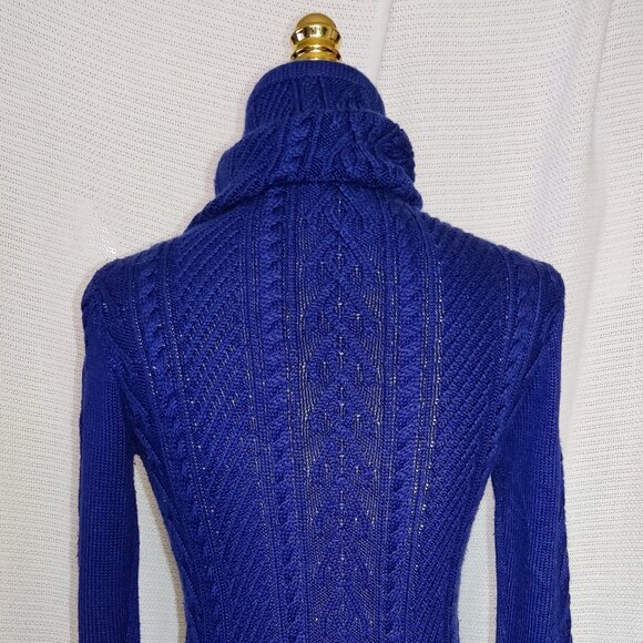 Blue cable knit sweater mini dress - Picture 8 of 14